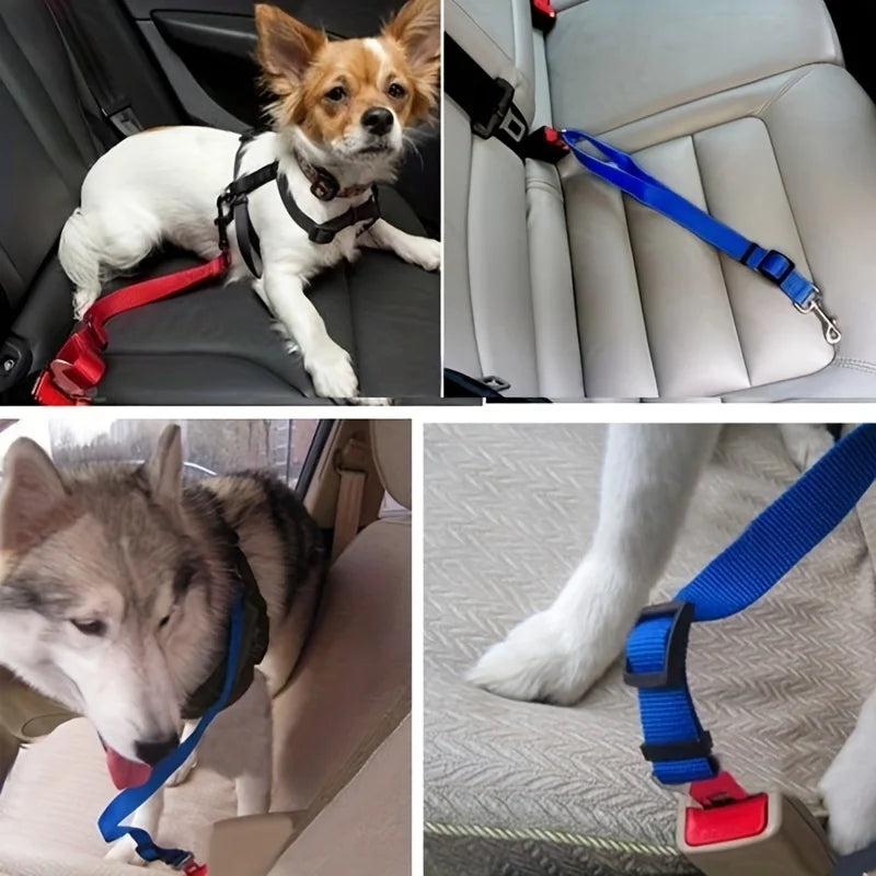 Adjustable Harness and Leash Cat Dog Car Seat Belt Pet Seat Vehicle Dog Harness Lead Clip  TractionCar Travel Supplies for Dogs