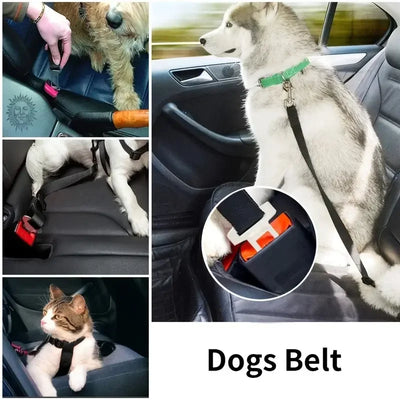 Adjustable Harness and Leash Cat Dog Car Seat Belt Pet Seat Vehicle Dog Harness Lead Clip  TractionCar Travel Supplies for Dogs