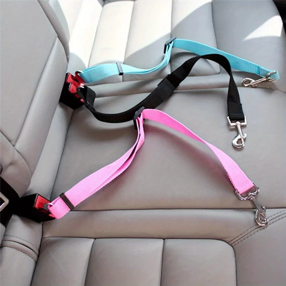 Adjustable Harness and Leash Cat Dog Car Seat Belt Pet Seat Vehicle Dog Harness Lead Clip  TractionCar Travel Supplies for Dogs