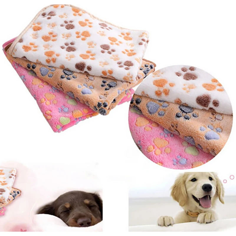 3 Sizes Cute Warm Pet Bed Mat Cover Towel Handcrafted Cat Dog Fleece Soft Blanket for Small Medium Large dogs Puppy Pet Supplies