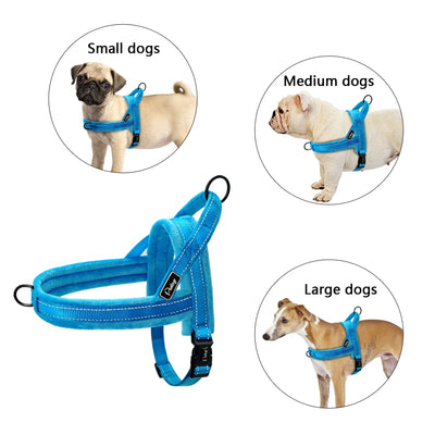 No Pull Dog Harness Nylon Large Dog Harness Reflective Pet Vest Padded Strap Harnesses For Small Medium Dogs Pitbull Buldog