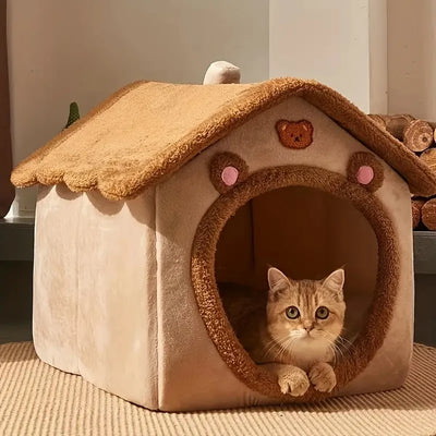 Foldable Pet House Removable Washable Cat House Puppy Cave Sofa Pet Bed House for Extra Small Dogs and Small and Medium Cats