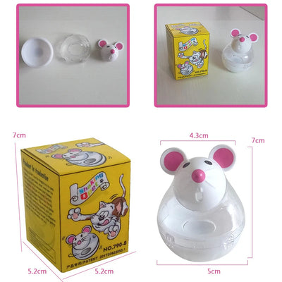 Food Leakage Tumbler Feeder Treat Ball Cute Little Mouse Toys Interactive Toy for Cat Food Slow Feeding Pet Toy Supplies