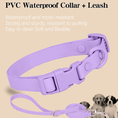 New Macaron Colored PVC Dog Collar Waterproof Dirt Resistant Easy To Clean Pet Collar Adjustable Neck Collar Pet Dog Collar Set