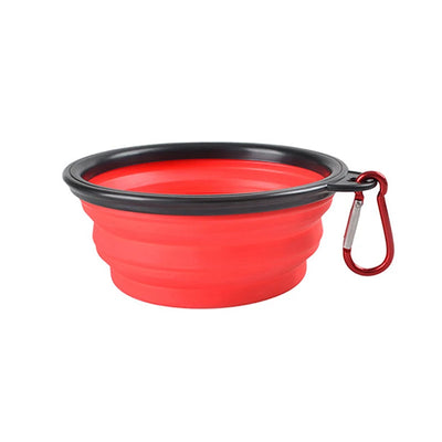 Collapsible Dog 1000ml Folding Silicone Bowl Pet Outdoor Travel Portable Puppy Food Container Feeder With Carabiner