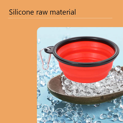 Mountaineering Buckle Silicone Pet Bowl Folding Bowl Outdoor Special Imitation Silicone Dog Bowl Portable For Outdoor Use