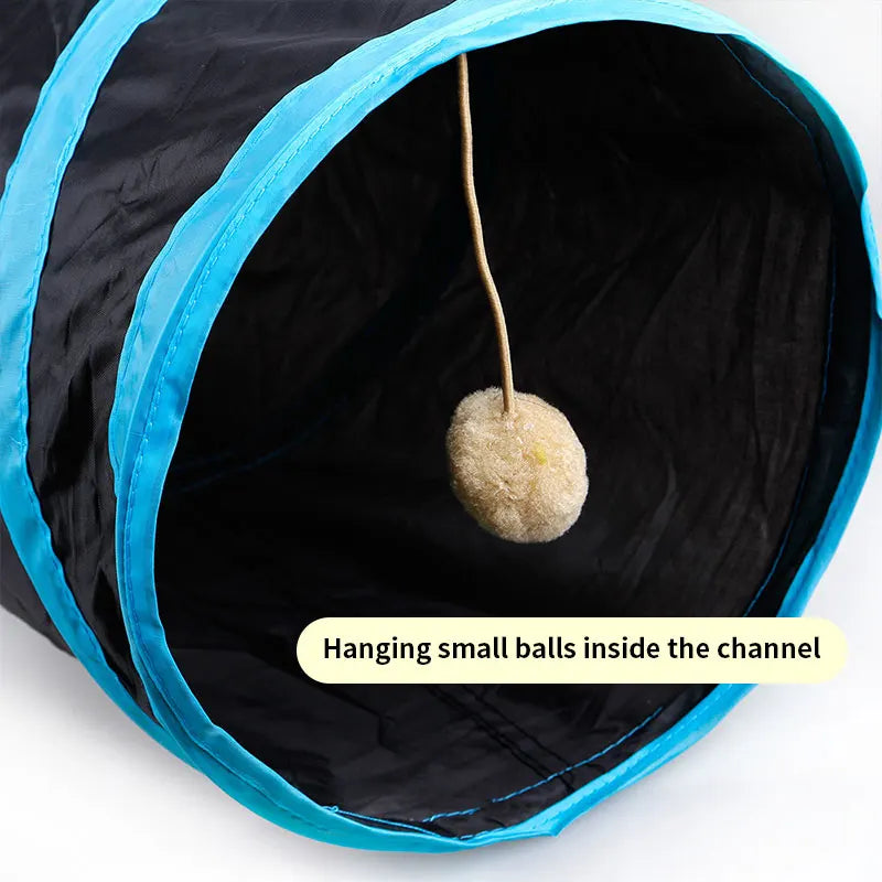 Cat Tunnel Foldable Pet Supplies Cat Toy Breathable Material Pass Play Tunnel Drill Barrel Small Pet Toy Indoor Loud Paper