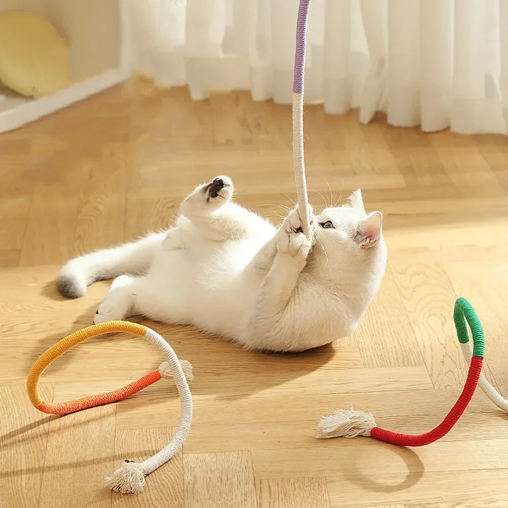 Cat Toys Interactive Molar Cotton Rope Toys Silvervine Cat Teaser Toy Clean Mouth Kitten Play Toy Pet Supplies Accessories