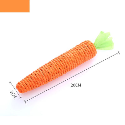 Cat Toy Carrot Sound Pet Products Bite Resistant Paper Rope Scratcher Clean Teeth Interactive Play Cat Carrot Chew Toy for Cat