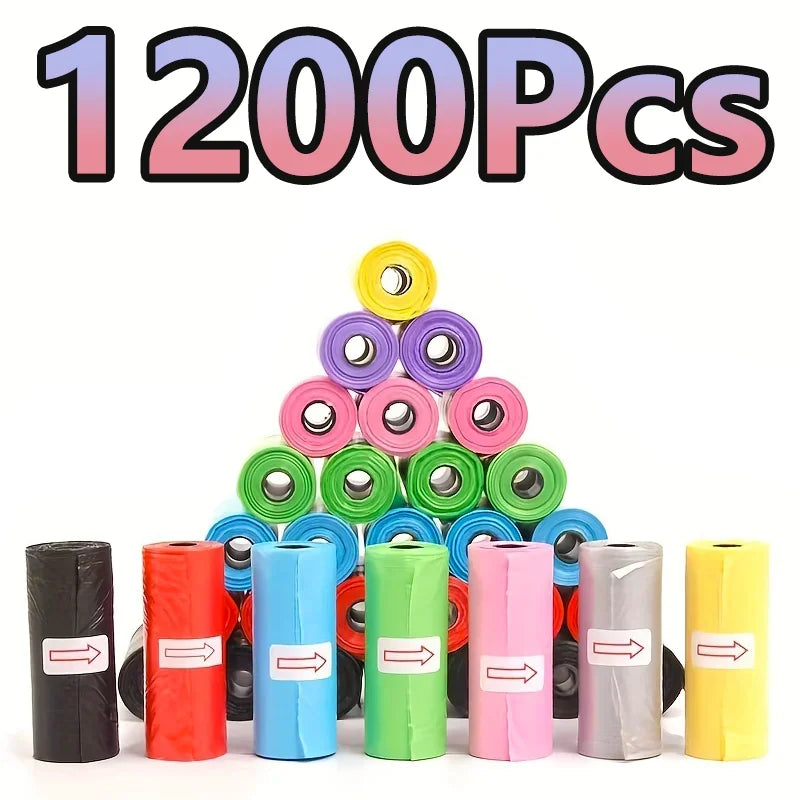 120 Rolls Dog Poop Bag Outdoor Cleaning Poop Bag Outdoor Clean Pets Supplies for Dog 15Bags/Roll Refill Garbage Bag Pet Supplies