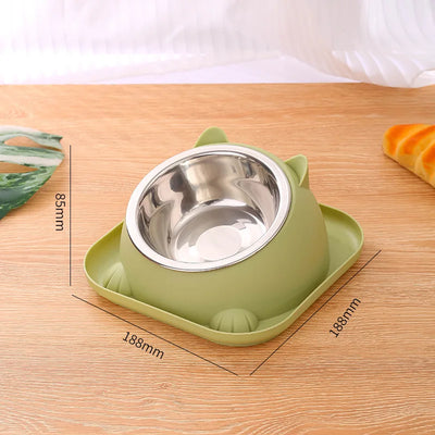 Pet Cat/Dog Bowl With Ant-proof Square Base, Anti-spill And Anti-leakage Design, Diagonal Anti-choke And Cross-neck Cat Bowl