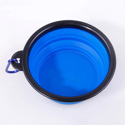 Collapsible Dog 1000ml Folding Silicone Bowl Pet Outdoor Travel Portable Puppy Food Container Feeder With Carabiner