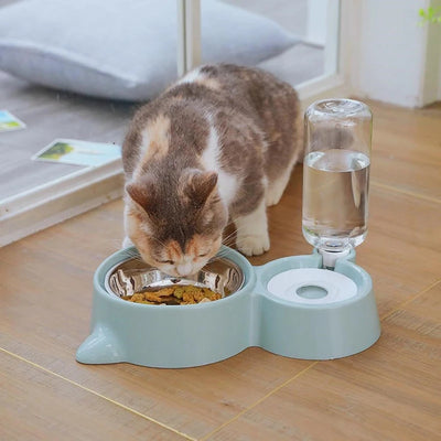 1pcs Blue Pet Dog Cat Bowl Fountain Automatic Food Water Feeder Container For Cats Dogs Drinking Pet Articles