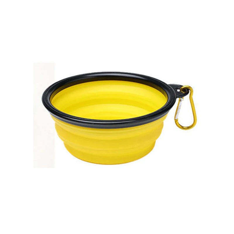 Collapsible Dog 1000ml Folding Silicone Bowl Pet Outdoor Travel Portable Puppy Food Container Feeder With Carabiner