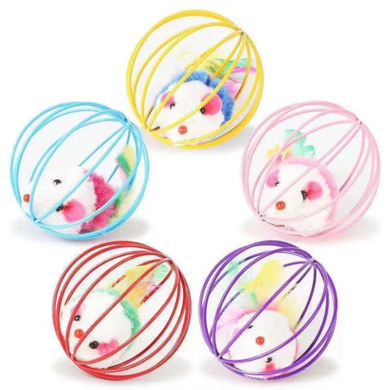 1pc Cat Toy Stick Feather Wand With Bell Mouse Cage Toys Plastic Artificial Colorful Cat Teaser Toy Pet Supplies Random Color