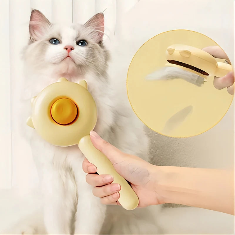 Pet Brush One Button Cleaning Brush Magic Beauty Cat Hair Brush Easy To Carry Re-Use Multi-Function Brush