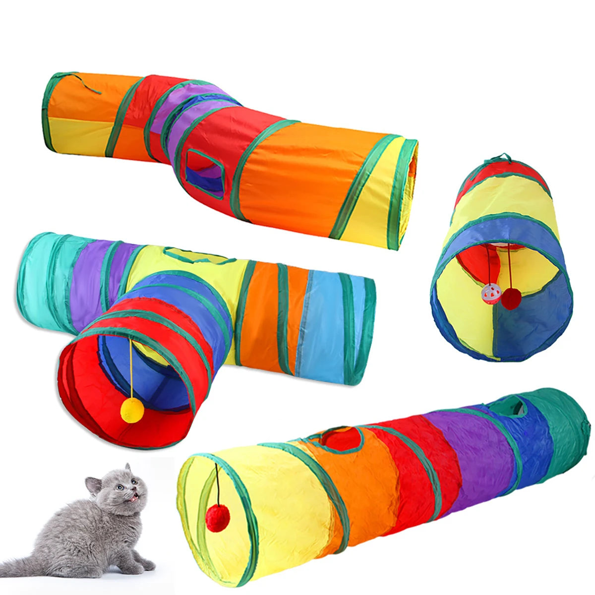 Cat Tunnel Foldable Cat Tunnel Pet Supplies Cat S T Y Pass Play Tunnel Cat Toy Breathable Drill Barrel for Indoor loud paper