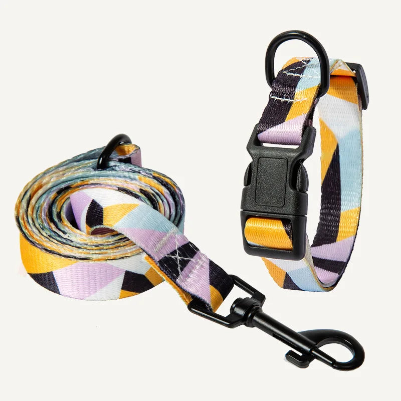 Bohemian style pet collar leash set for all size dogs adjustable comfortable and wearable Bulldog Chihuahua collar Pet Supplies