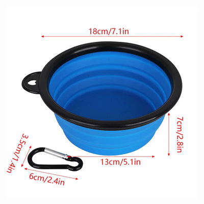 Collapsible Dog 1000ml Folding Silicone Bowl Pet Outdoor Travel Portable Puppy Food Container Feeder With Carabiner