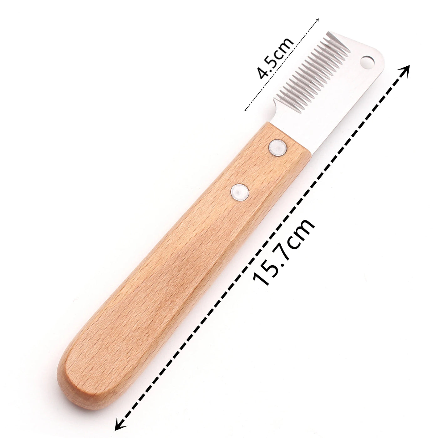 Pet Hair Removal Knife Professional Dog Comb Stainless Wooden Handle Stripping Knife Pet Hair Remover Grooming Brushes