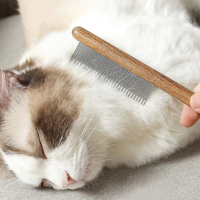 Cat Brush Remove Hair Pet Hair Removal Comb for Cats Non-slip Grooming Brush Stainless Steel Dog Combs Brushes Cat Accessories