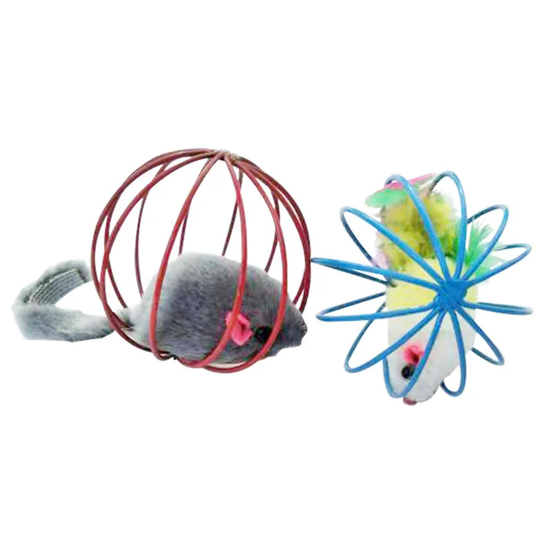 1pc Cat Toy Stick Feather Wand With Bell Mouse Cage Toys Plastic Artificial Colorful Cat Teaser Toy Pet Supplies Random Color