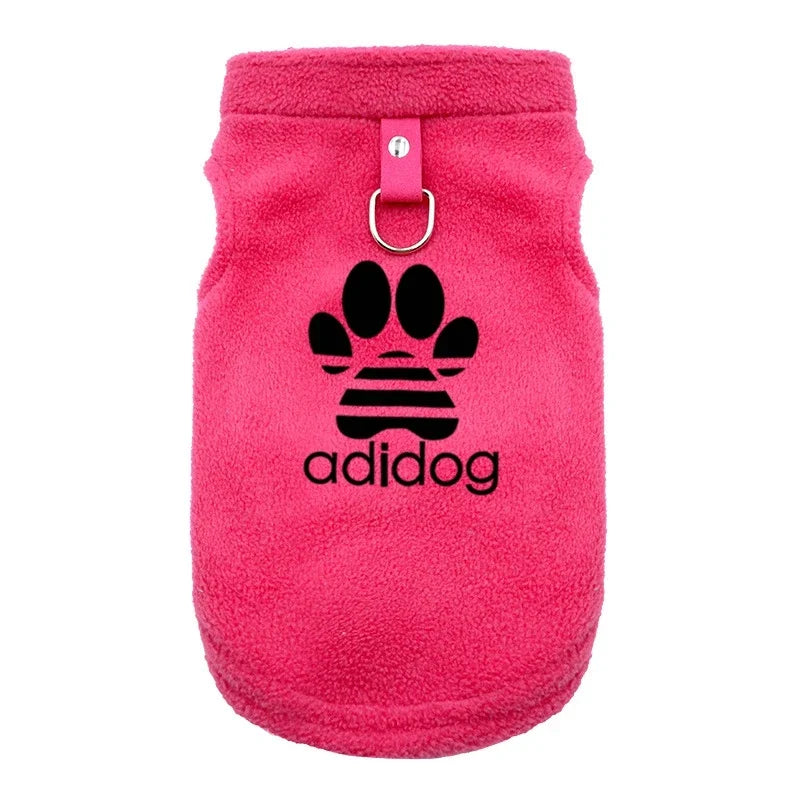 Adidog Soft Fleece Dog Clothes – Warm Pullover Jacket for Small Dogs