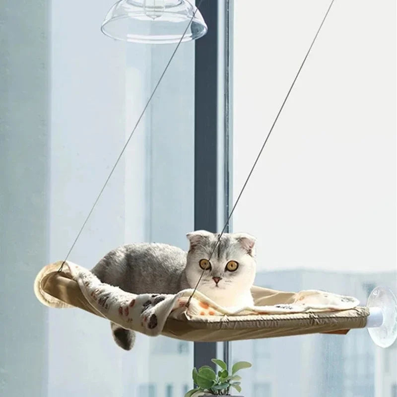 Pet Cat Hammock Hanging Cat Bed Aerial Cats Bed House Kitten Climbing Frame Sunny Window Seat Nest Bearing 20kg Pet Accessories