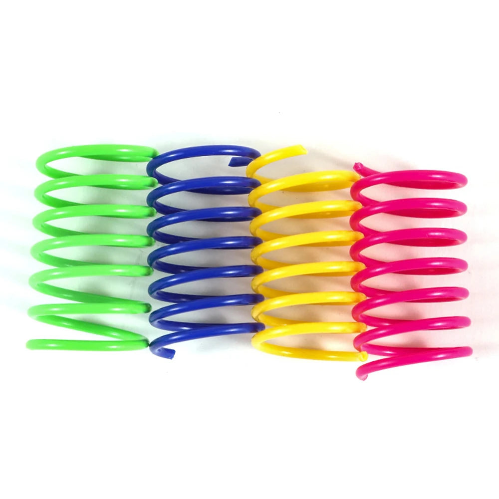 Kitten Cat Toys Wide Durable Heavy Gauge Cat Spring Toy Colorful Springs Cat Pet Toy Coil Spiral Springs