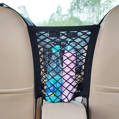 Pet Car Barrier Dog Car Barrier with Automatic Safety Mesh Storage Bag Pet Barrier Guard Back Seat Safety Protector Mesh Net