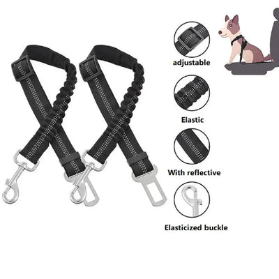 Dog Car Seat Belt Car Reflective Webbing Safety Leash Stretchy Retractable Leash New Pet Car Cat Leash Dog Harness and Leash Set