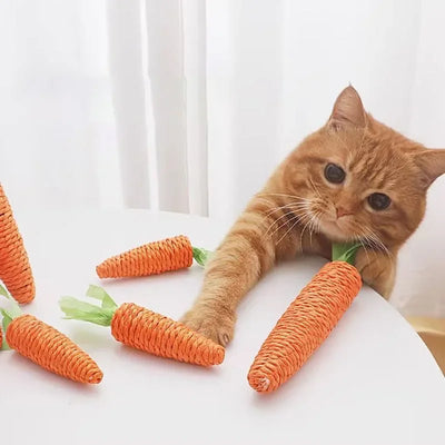 2024 New Cat Toys Sound Carrot Cuddle Cat Stick Since Fun Fun Cat Teething Stick Anti-bite Cat Scratch Board Pet Supplies