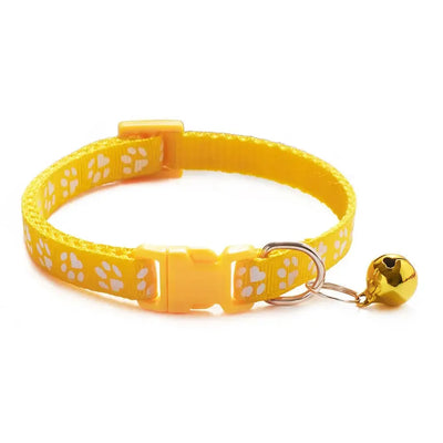 10pcs Yellow With Bell Collars Delicate Safety Casual Nylon Dog Collar Neck Strap Fashion Adjustable Bell Pet Cat Dog Collar