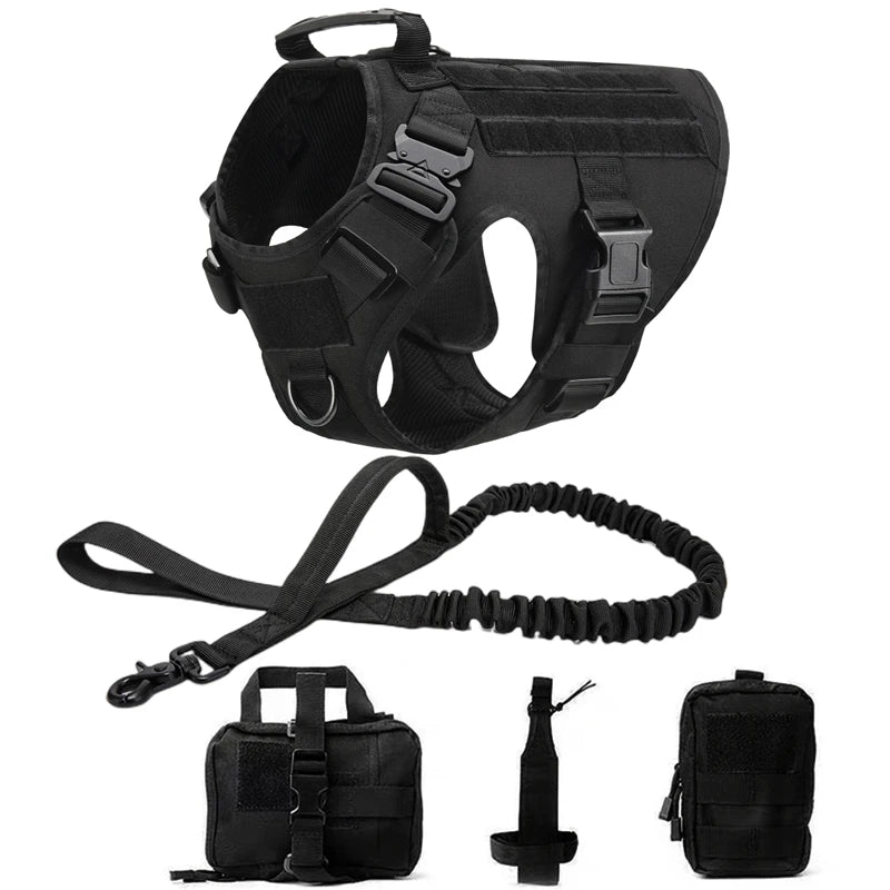 K9 Tactical Military Vest – Set di imbracatura e guinzaglio per cani da addestramento per tutte le razze