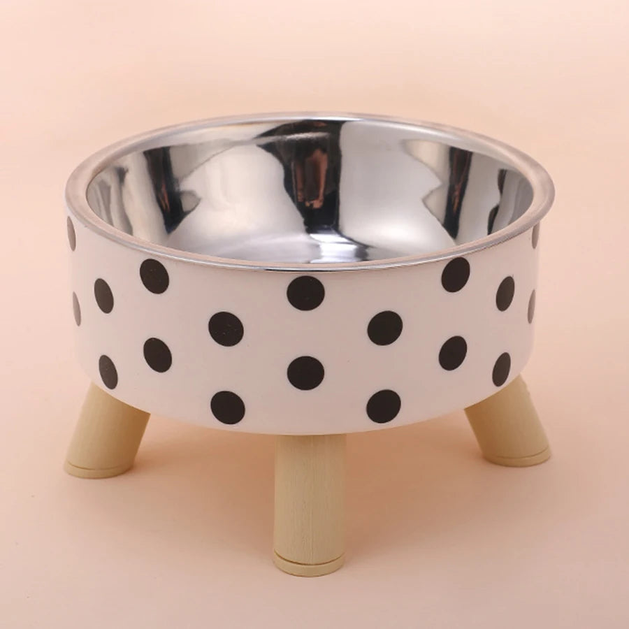 Stainless steel dog bowl anti knock pet bowl cat bowl high foot neck protection dog bowl large capacity cat food bowl