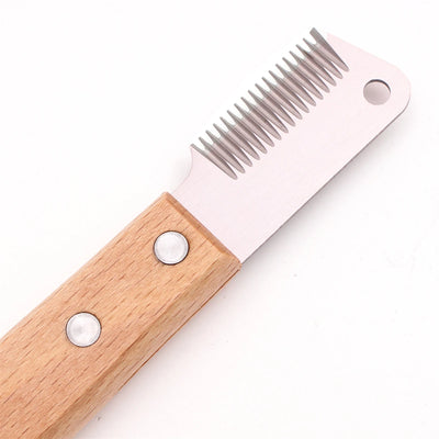 Pet Hair Removal Knife Professional Dog Comb Stainless Wooden Handle Stripping Knife Pet Hair Remover Grooming Brushes