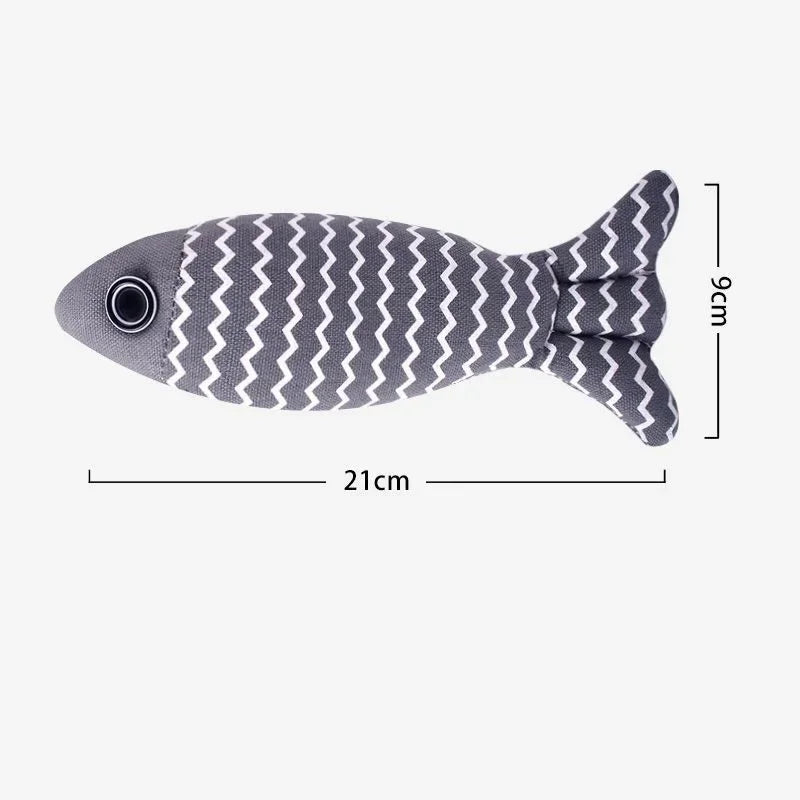 1pc Pet Toys Cat Chew Toys Linen Fish Pillow Chew Training Toy Simulation Fish Puppet Pet Supplies