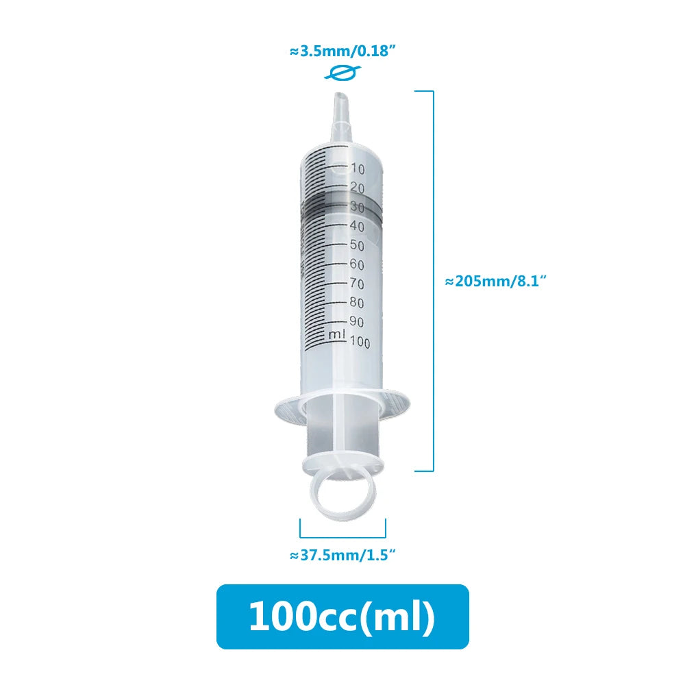 100ml-550ml Syringe Large Capacity With Multifunction 100cm Hose Pump Measuring Washable Injector For Pet Feeding Oil Glue Fluid