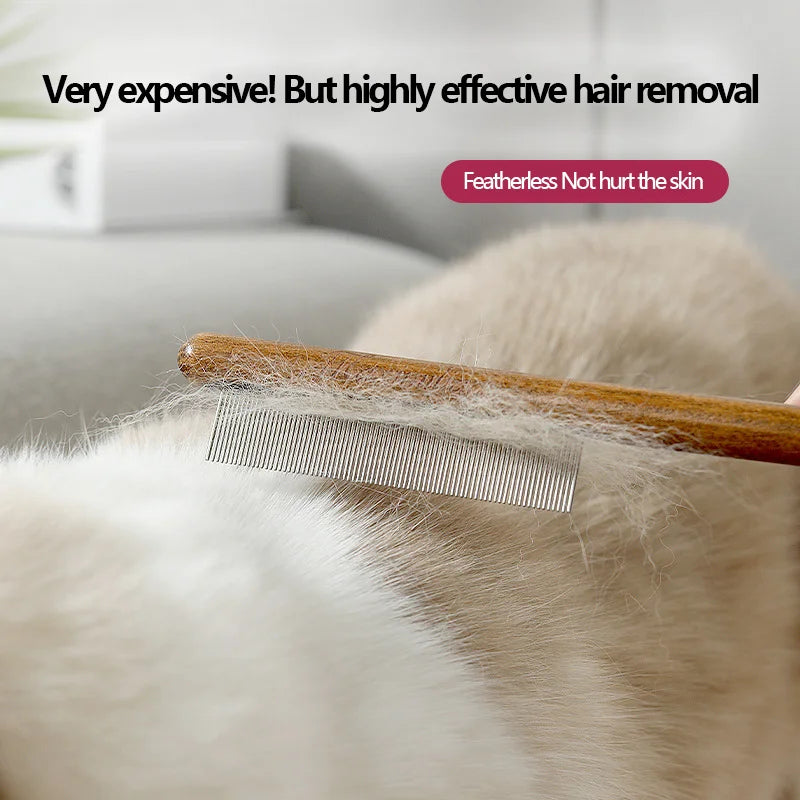 Cat Brush Remove Hair Pet Hair Removal Comb for Cats Non-slip Grooming Brush Stainless Steel Dog Combs Brushes Cat Accessories