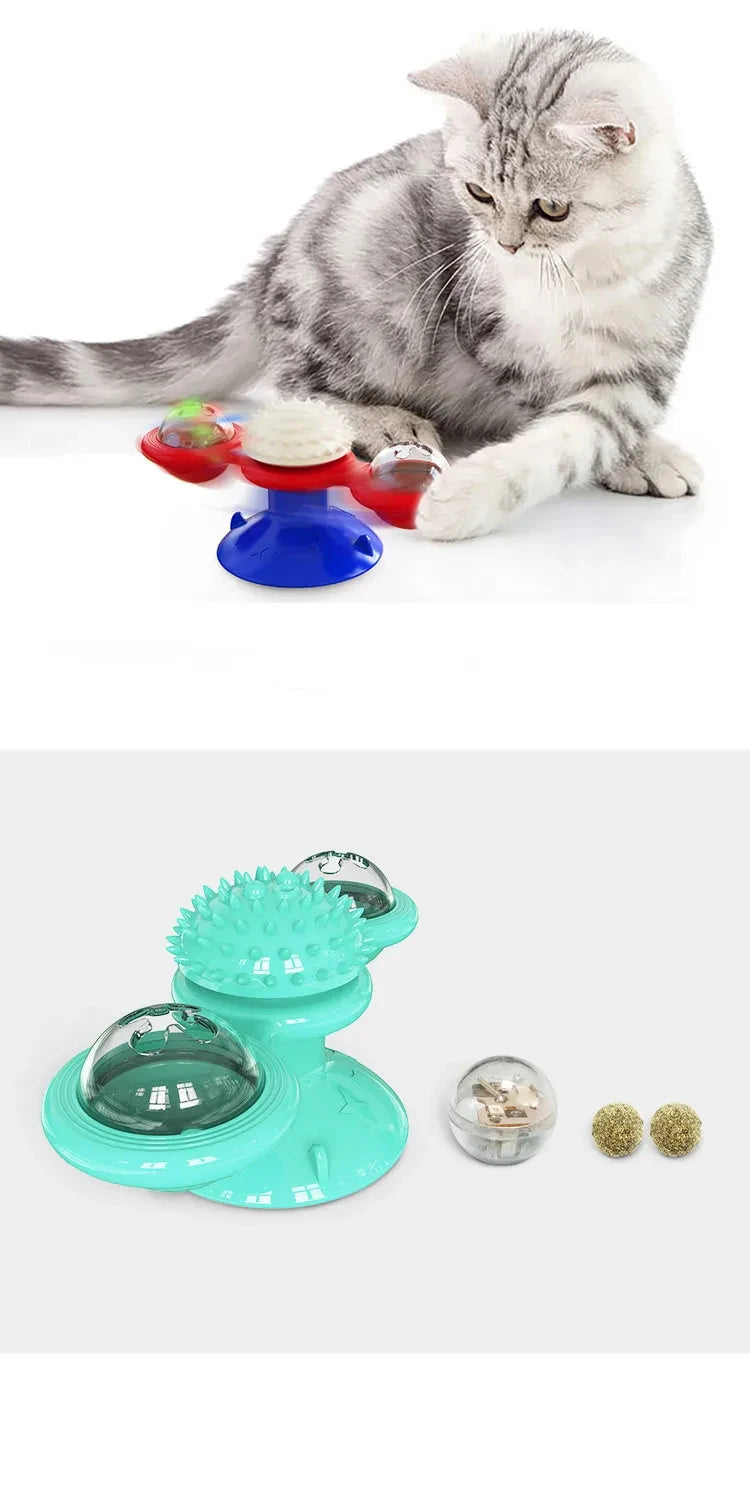 Windmill Cat and dog toys Interactive pet freeze-dried catnip toy Cat Games Toy pet supplies spinning turntable