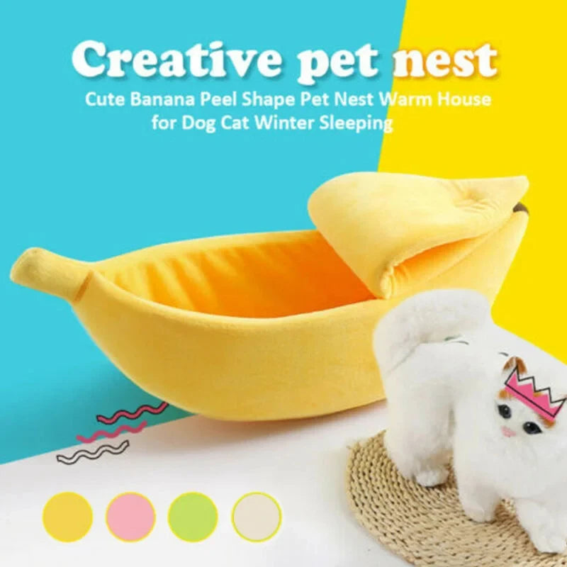 Banana Cat Nest Fun cute winter cozy warm durable personality creative dog house suitable for Chinchillas squirrel pet nest