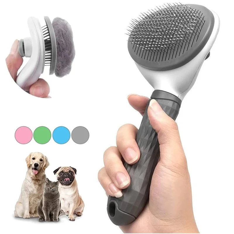 1Pcs Pet Hair Removal Brush Dog Hair Comb Stainless Steel Automatic Hair Fading Cat Comb Pet Cleaning Grooming Supplies