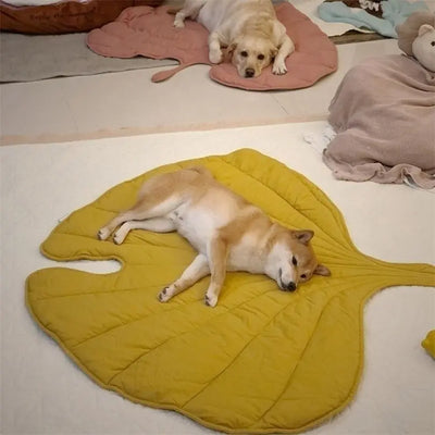 Dog Cooling Leaf Mat Summer Pad Mat For Dogs Cat Blanket Sofa Breathable Pet Dog Bed Washable For Small Medium Large Dogs Car