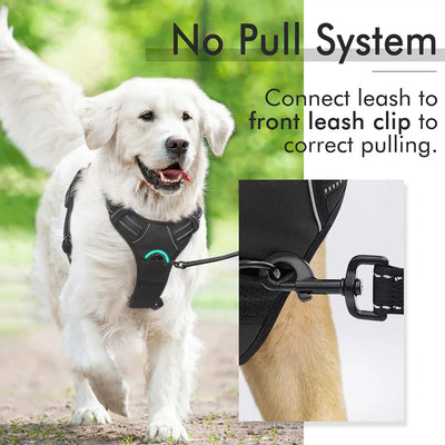 Dog Harness No-Pull Service Vest with Reflective Adjustable Soft Padded Comfortable for Outdoor Easy Walking No Choke for Pets