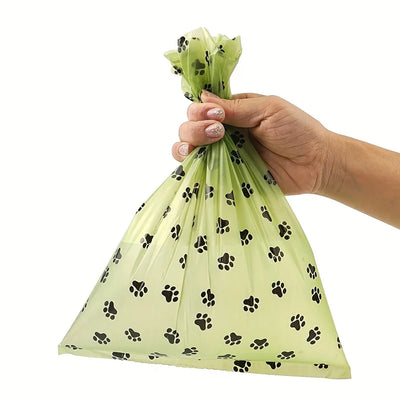 10pcs Degradable Pet Dog Waste Poop Bag With Printing Doggy Bag Degradable Pet Waste Clean Poop Bags Dog Up Clean Bag Dispenser