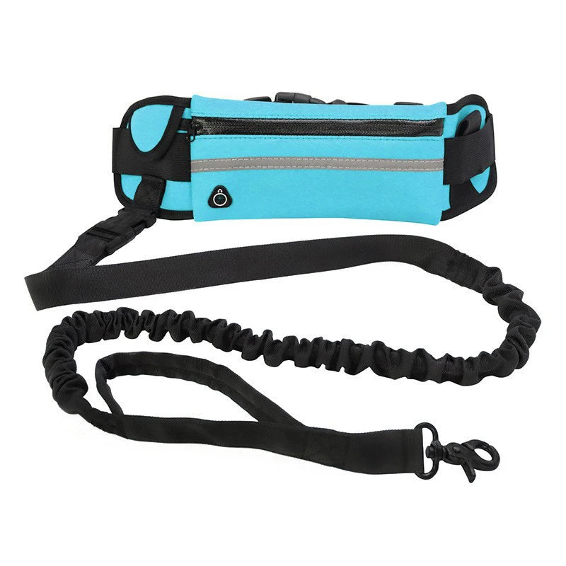 Hands Free Dog Leash for Running Walking Reflective Leash with Waist Bag Retractable Elastic Belt Dog Traction Rope Pet Products