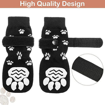 Anti Slip Dog Socks Dog Grip Socks with Straps Traction Control for Indoor on Hardwood Floor Wear Pet Paw Protector for All Dogs