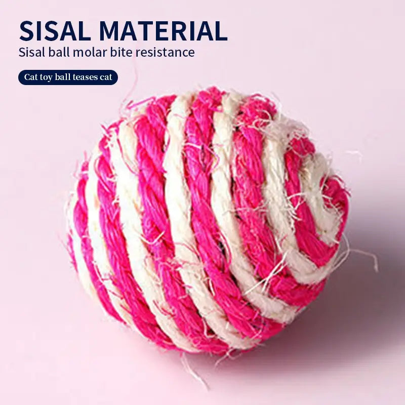 Sisal Ball Cat Toy Ball Amusing Cat Walking Toys Cat Scratching Ball Pet Supplies G376A