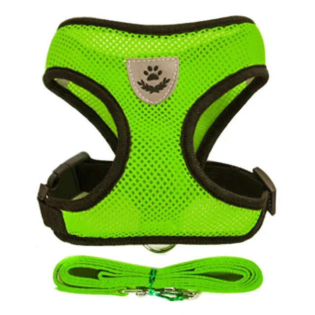 Pet Harness Adjustable Vest Walking Traction Rope Set for Dog Collar Breathable Mesh Harness for Small Medium  Cat Collar