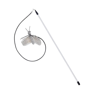 Dr.DC Wire Teasing Cat Stick Insect Dragonfly Feather Cat Supplies Cat Pet Moth Toy Interactive Fun Pet Cat Toy Pole